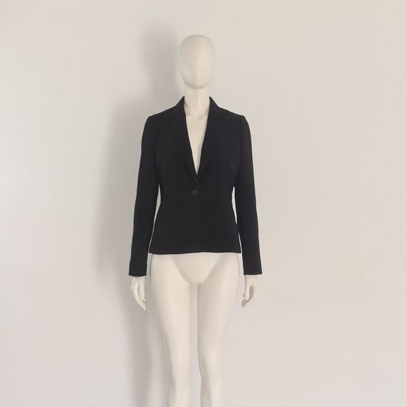 HOBBS Black Blazer Jacket Size UK 12 EU 40 Double-Breasted Formal Office Party - Picture 3 of 8